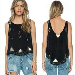 Free People Black Festival Tank